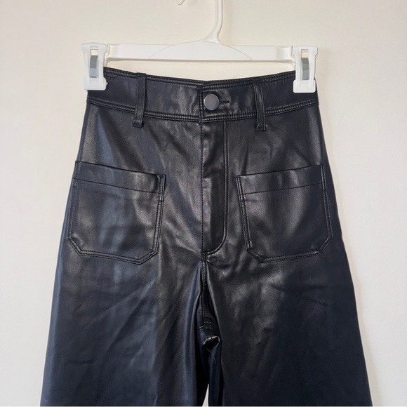 Zara The Marine Straight Faux Leather Pants US Size O - Picture 6 of 9